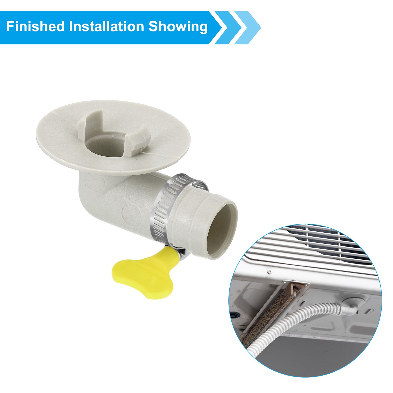 15mm Air Conditioner Drain Hose Connector with Clamp, White Style11