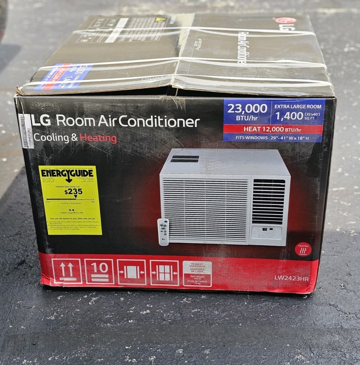 LG 23,000 BTU Window Air Conditioner Cooling & Heating LW2423HR 1400 Sq Ft Read