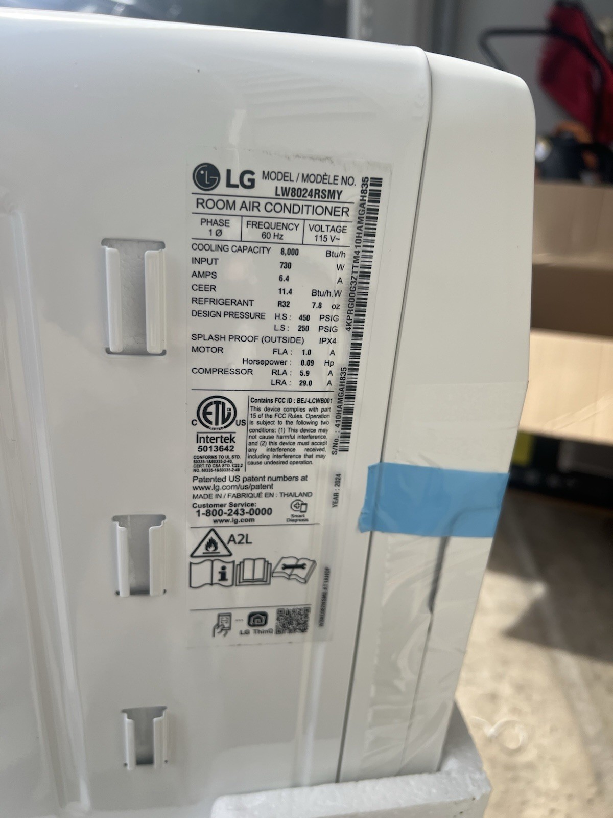LG 8,000 BTU Window Air Conditioner White Wi-Fi Remote Control 350 sq ft