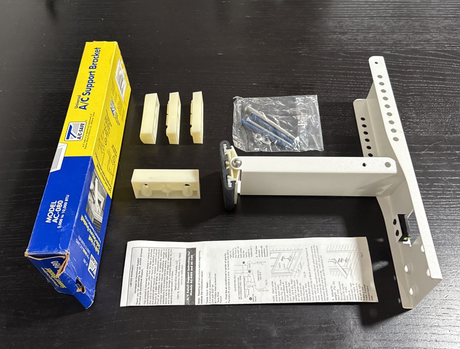 AC Safe AC-080 Universal Light-Duty Air Conditioner Support Bracket, Up to 80lb