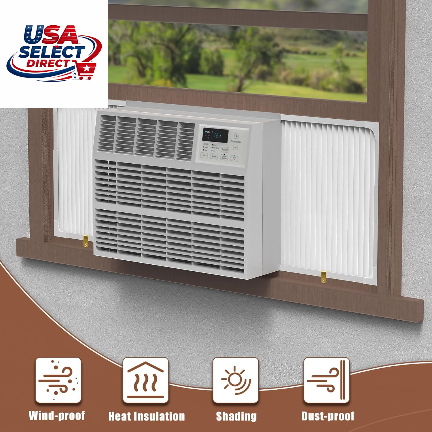 Window Air Conditioner Side Panels Adjustable Frame Seal Kit 5000-14000 BTU