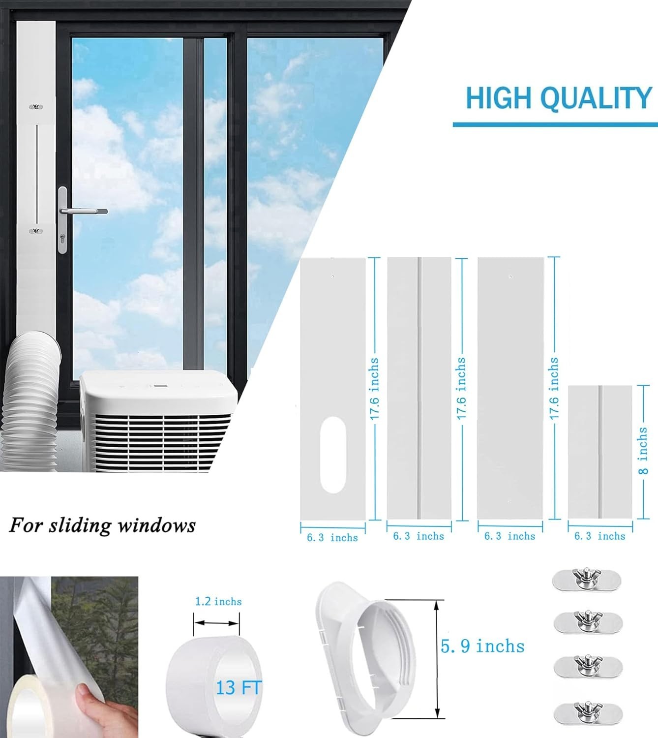Energy-Saving Portable AC Window Seal Kit – Fits 5.9” Diameter Exhaust Hose