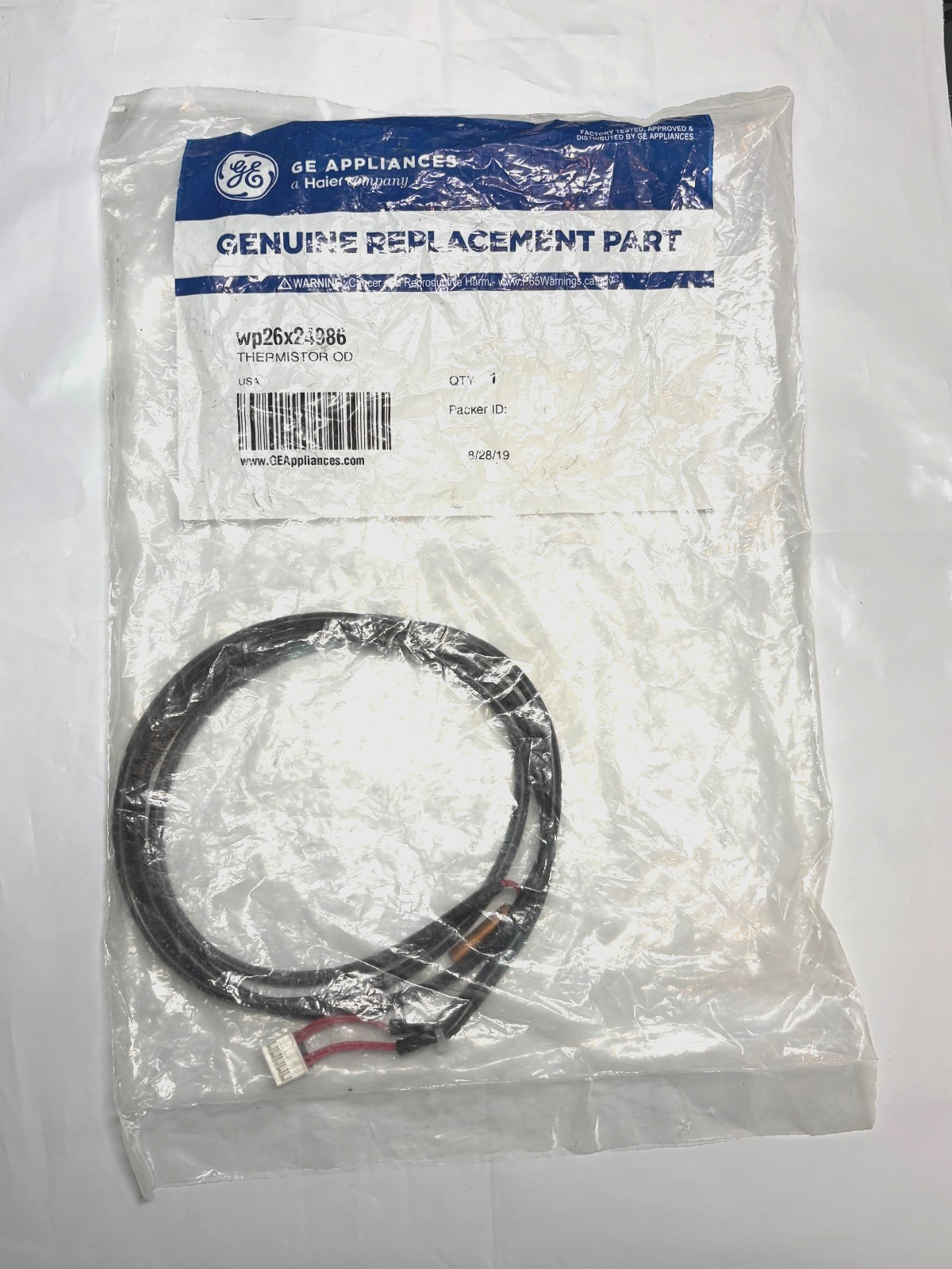 WP26X24986 GE / GENERAL ELECTRIC ROOM AIR CONDITIONER THERMISTOR – OEM – NEW