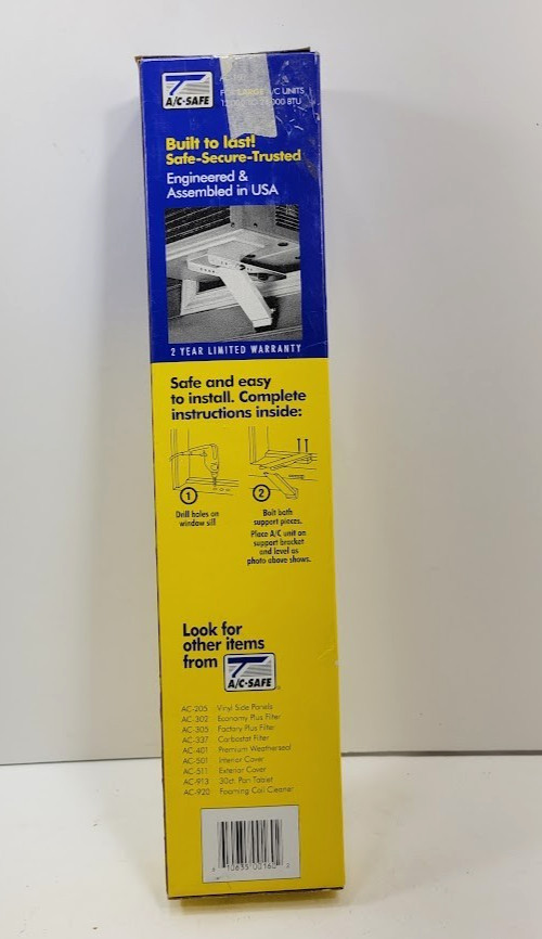 AC-SAFE brand Universal Heavy-Duty Air Conditioner Support Bracket- New in Box