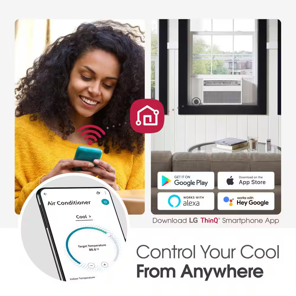 10,000 (DOE) BTU 115-Volts Window Air Conditioner Unit Cools 450 Sq. Ft. with Wi