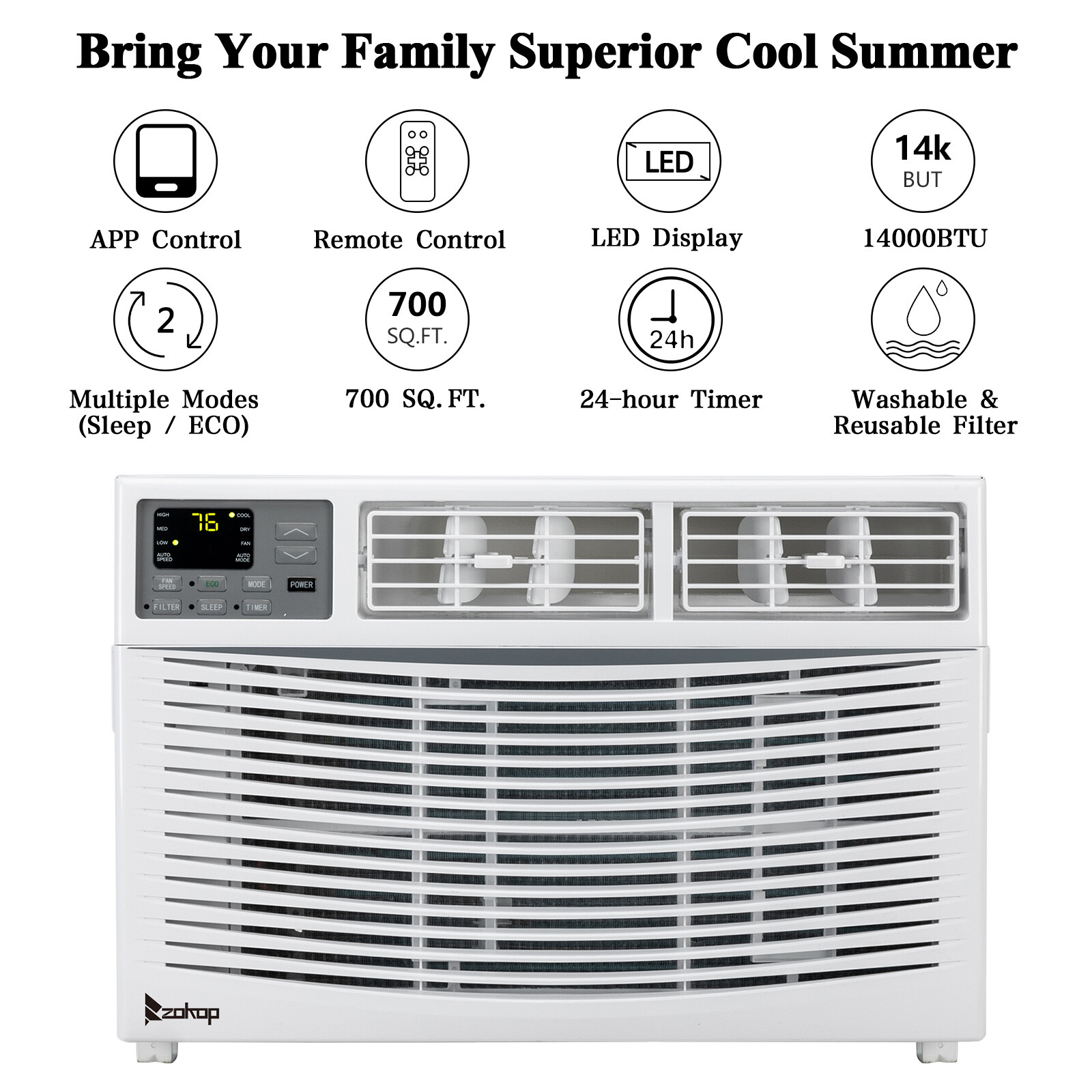 5000 BTU-15000 BTU Window Air Conditioner Dehumidifier Fan AC Unit