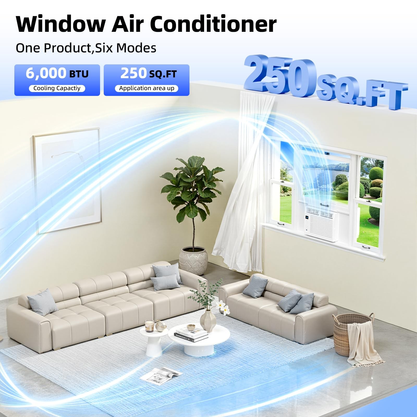 Antarctic Star 6,000 BTU Window Air Conditioner, Window AC Unit, Cools Rooms …