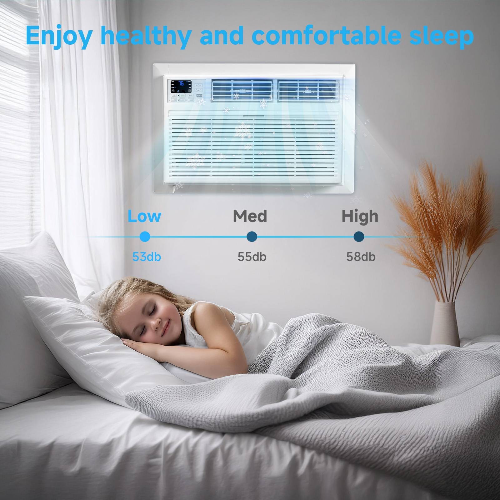 8000 BTU Through the Wall Air Conditioner with Remote & App Control, 24H Timer