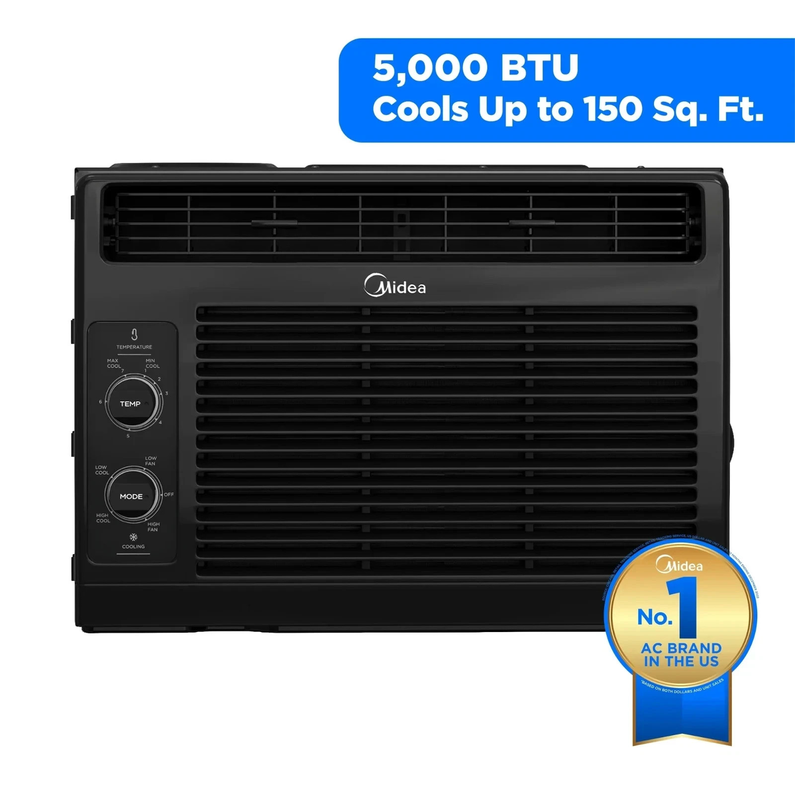 Midea 5,000 BTU Room Window Air Conditioner Mechanical Control AC New Black