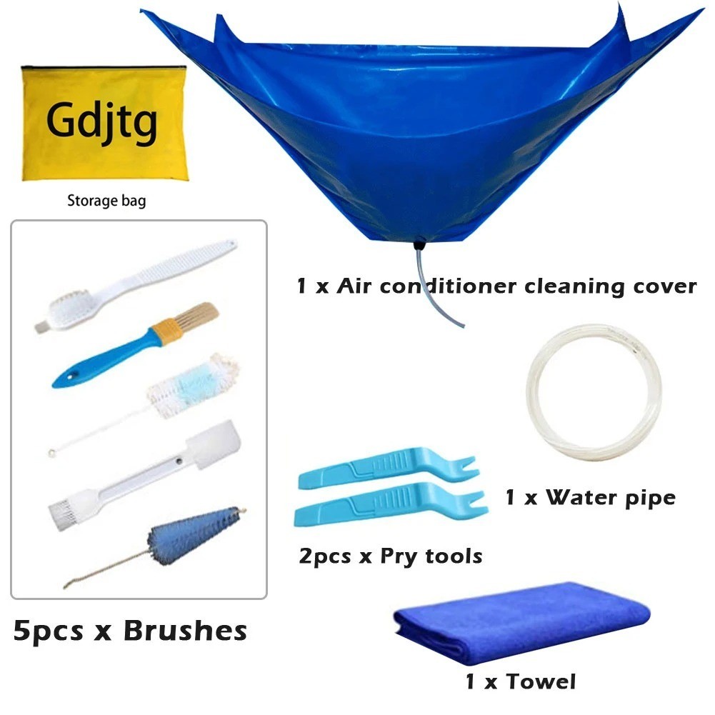 15pc Air Conditioner Cleaning Cover Kit With Clean Tools Waterproof Dust 118cm