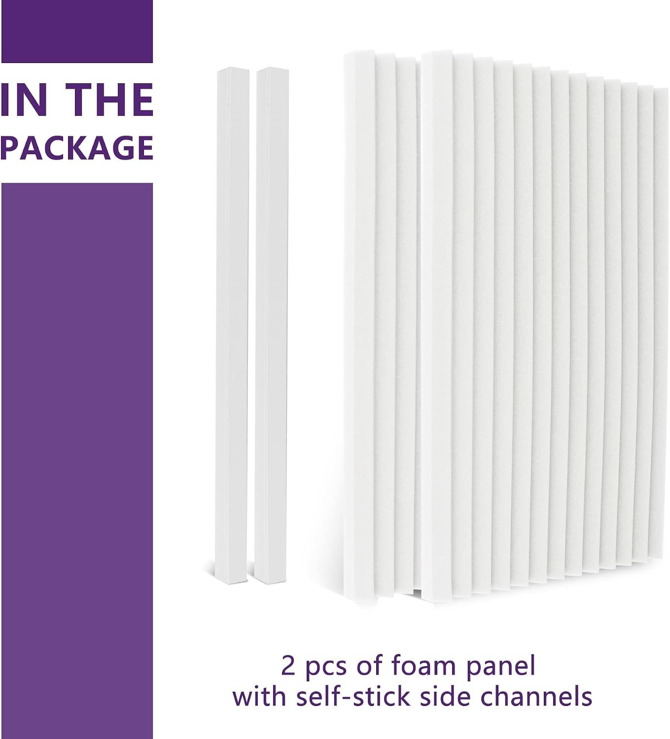 Universal Window AC Side Panel Foam Insulation Kit 2-Pack 17x9x7/8in White