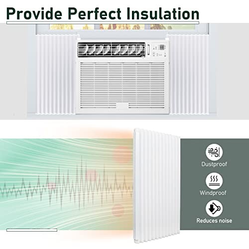 Window Air Conditioner Insulation Foam Panels, AC Side Panels Kit, 17in White