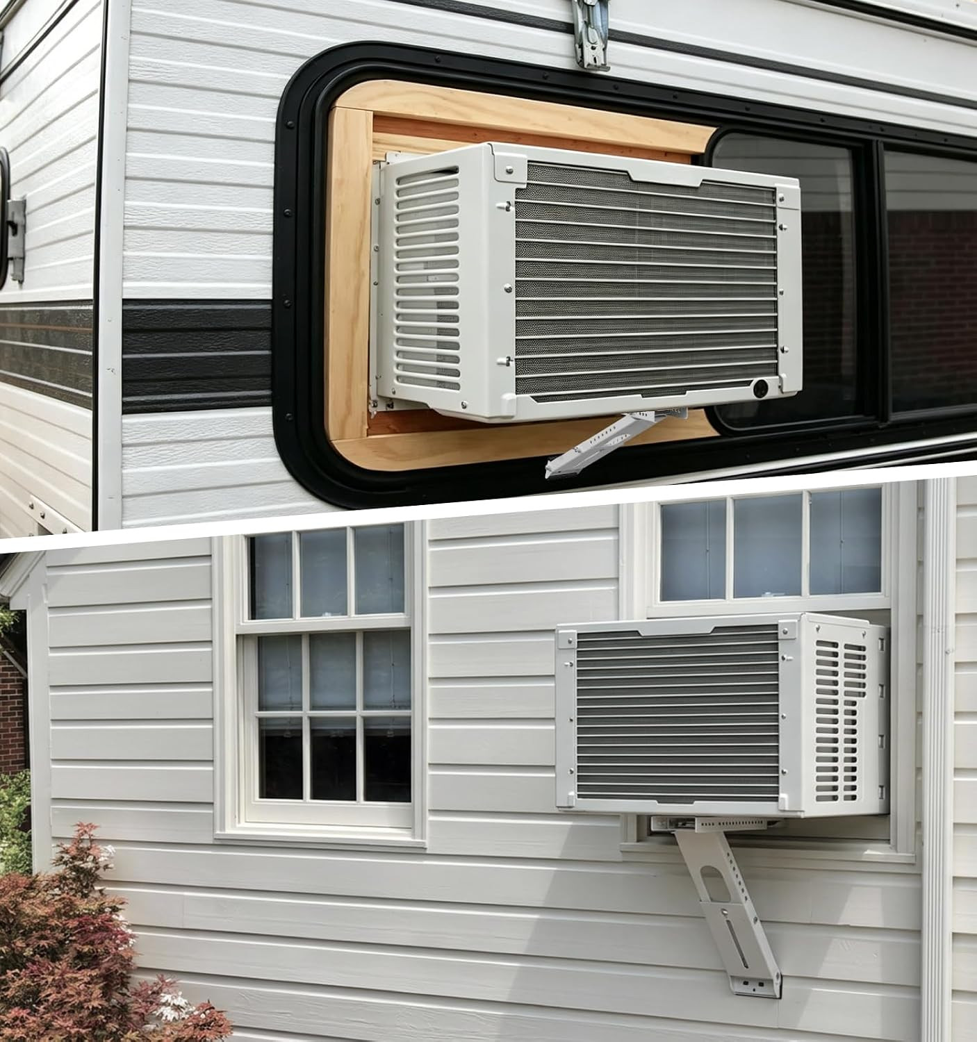 No Drilling Window AC Bracket,Hvac Brackets Fits Single & Double-Hung Windows,Ho