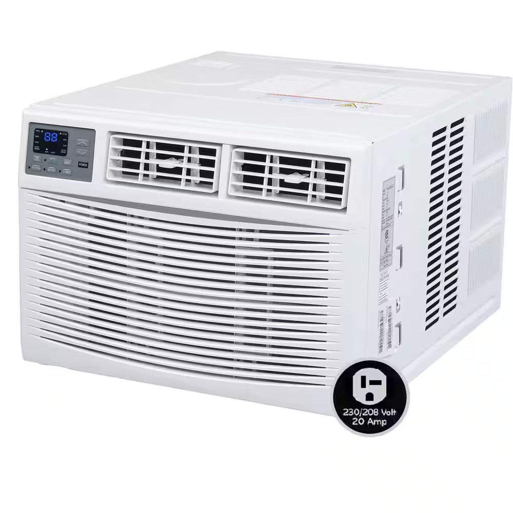 12,000 BTU (DOE) 230 Volts WIFI Window Air Conditioner 550 Sq. Ft. with Heater i