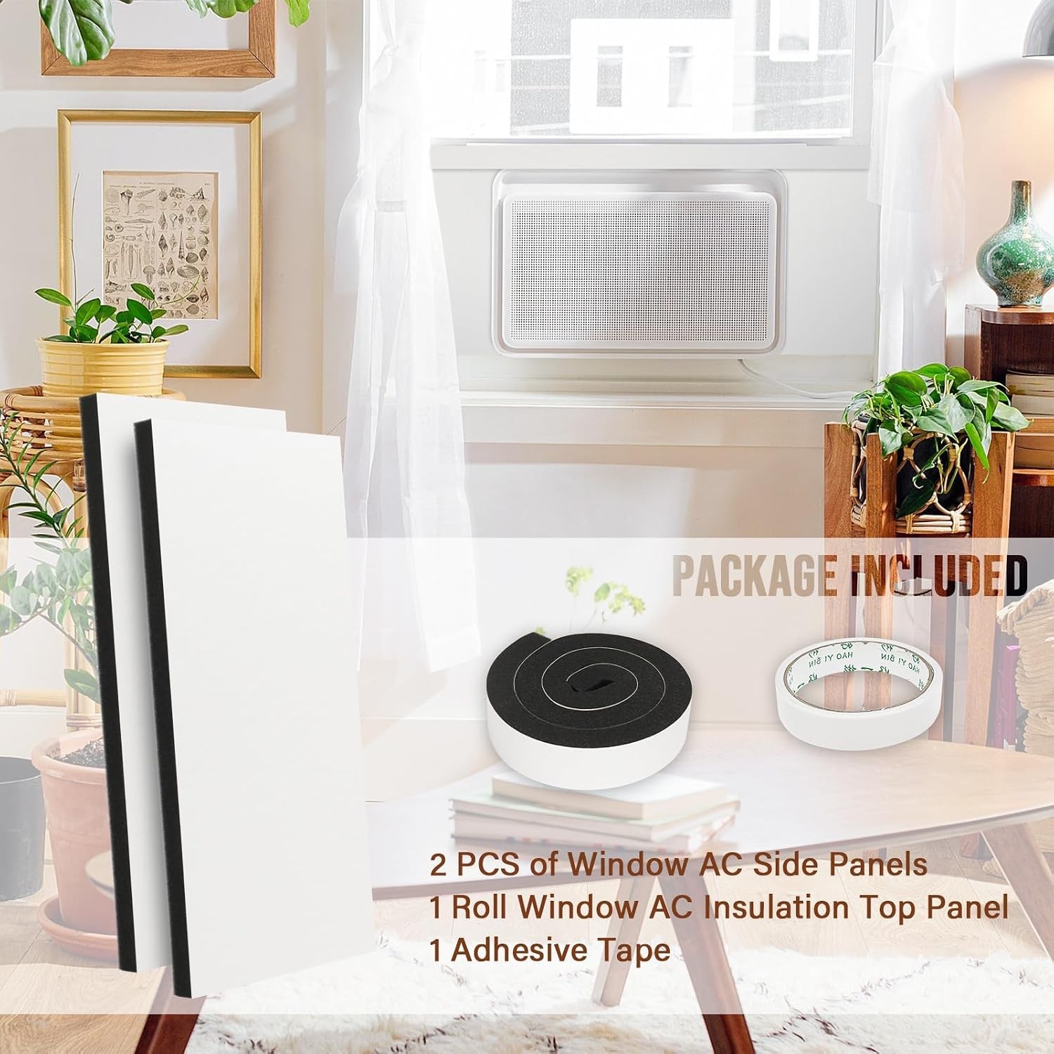 Window Air Conditioner Insulation Foam Panels, AC Side Surround Panels Kit wi…