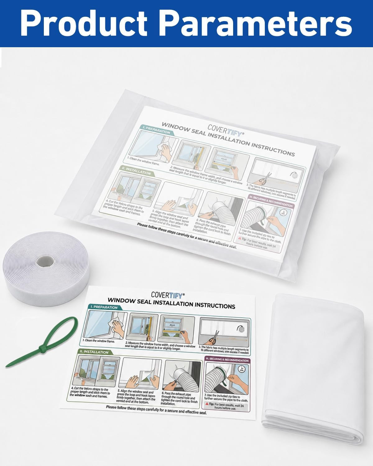 Portable AC Window Vent Kit, Heavy Duty Heat-Insulating Air Conditioner Window S