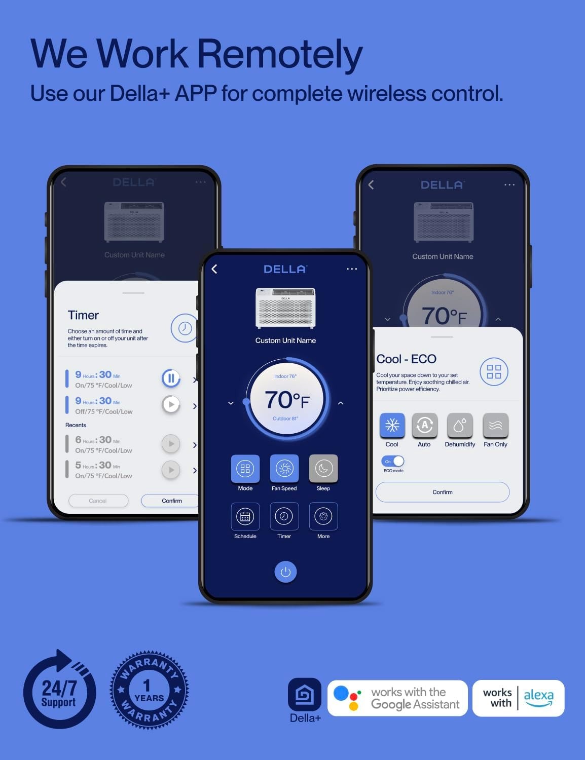 10000 BTU Energy Saving Window Air Conditioner Work W/ Alexa Cools Up to 450 Sq.