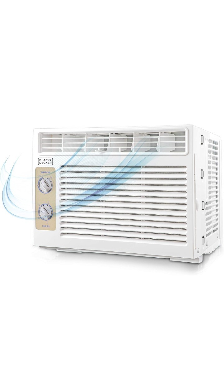 BLACK+DECKER BD05MWT6 Window Air Conditioner 5000 BTU, Cools Up to 150 Square…