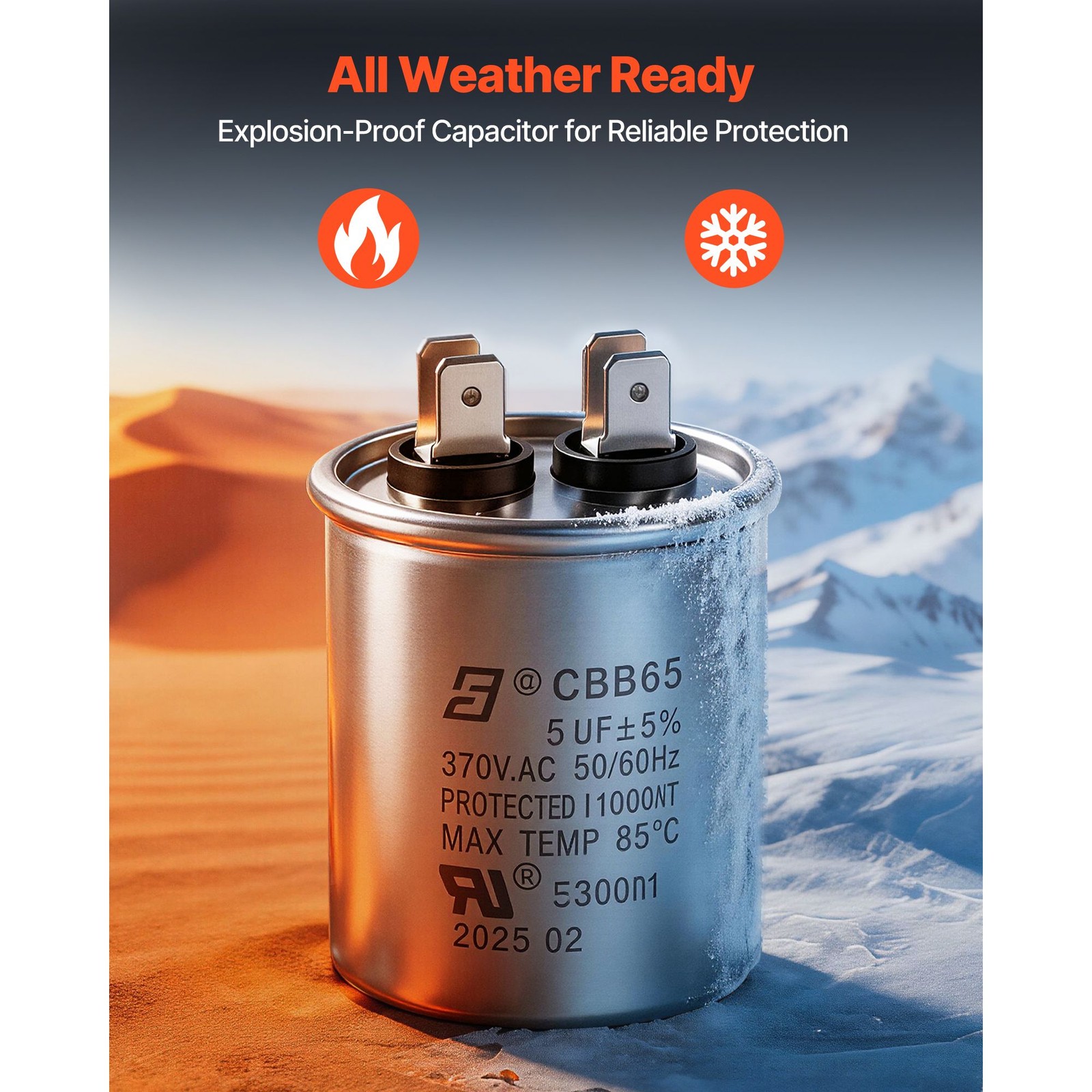 Condenser Fan Motor with Capacitor, 1/ 8 HP 825 RPM 208 – 230V