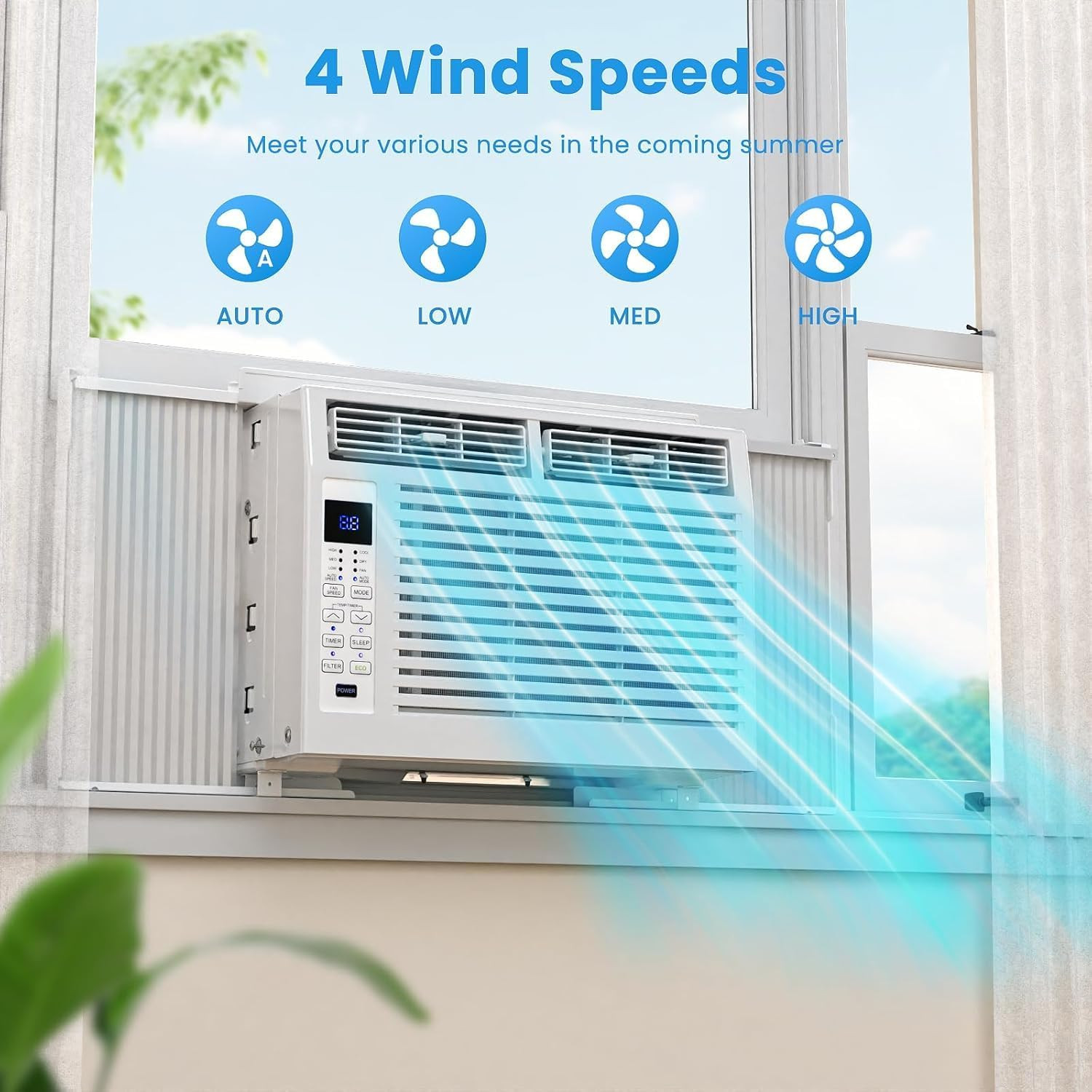 6,000 BTU Window Air Conditioner, Window AC Unit with Remote Control, Cools up t