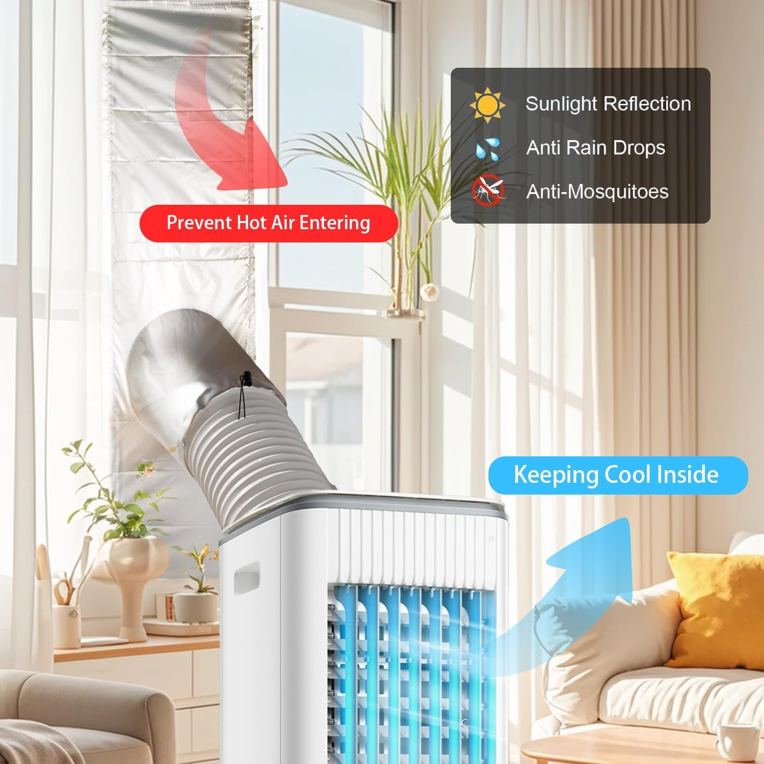 Window Seal Kit Silver for Portable Air Conditioner – 【30% Sunshade Heat Insulat