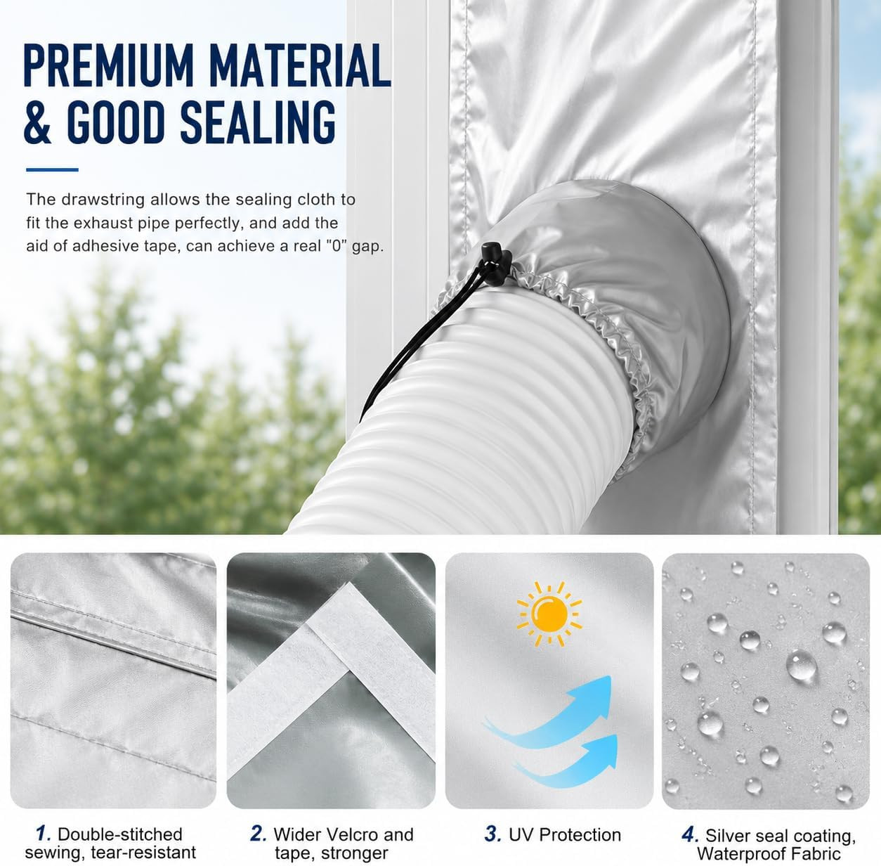 Window Seal Kit Silver for Portable Air Conditioner – 【30% Sunshade Heat Insulat