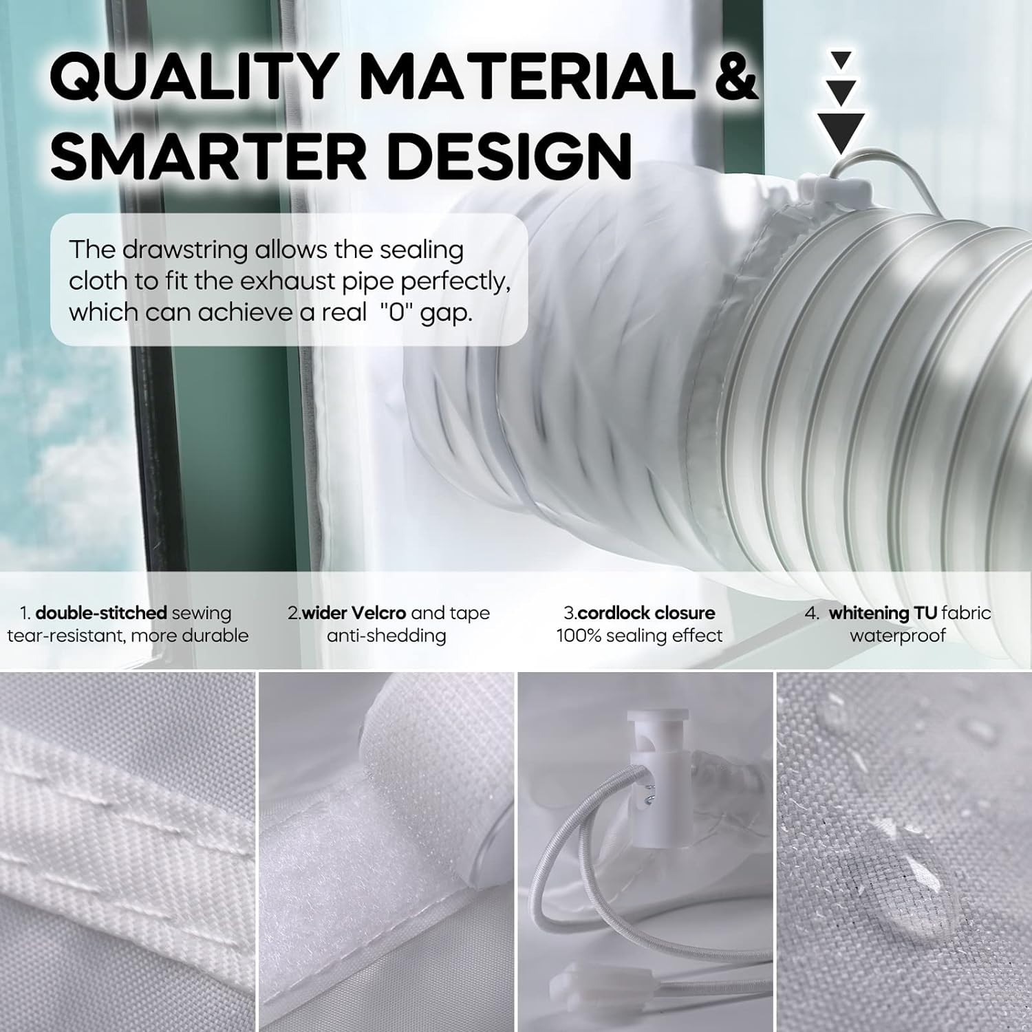 Adjustable Window Vent Seal Kit for Portable Air Conditioners – 40-64 inches