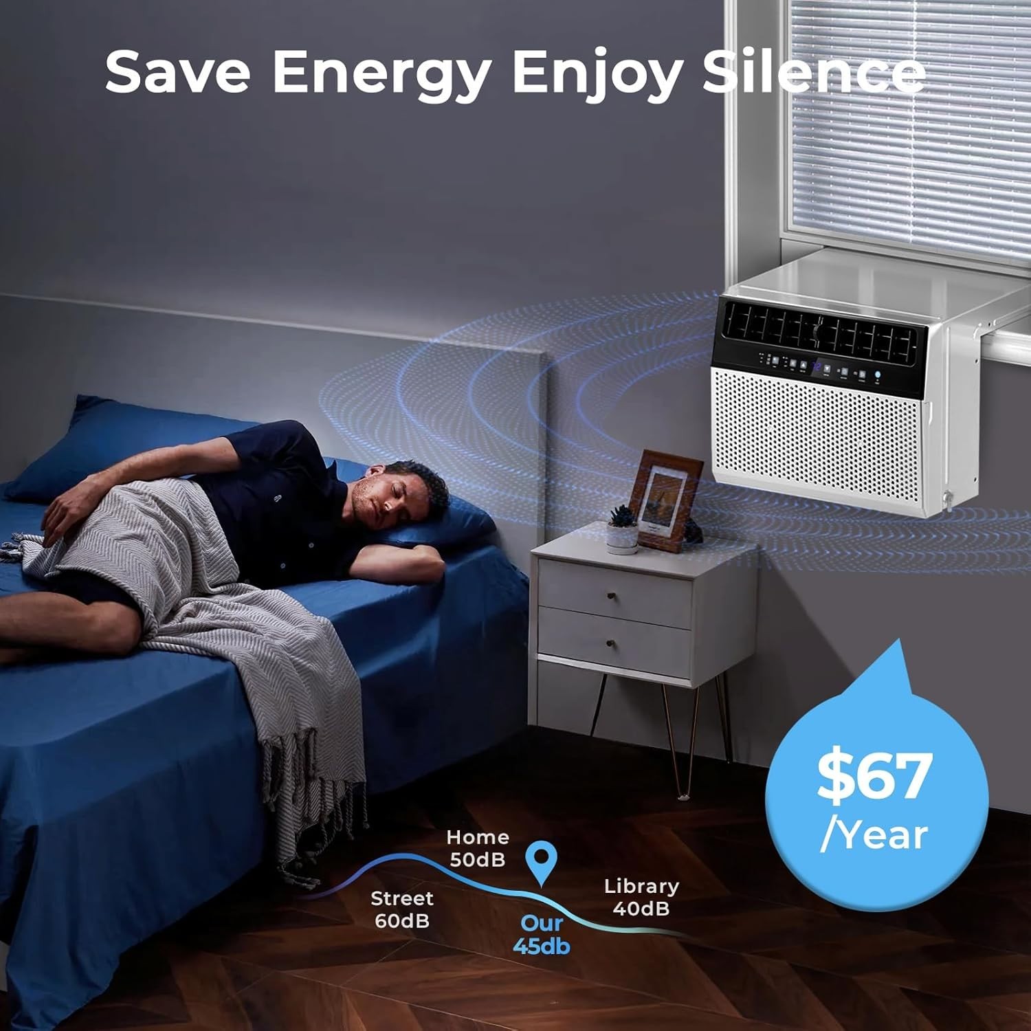 U-Shaped Window Air Conditioner, 12000BTU 120V AC Units Cools up to 550 Sq. Ft