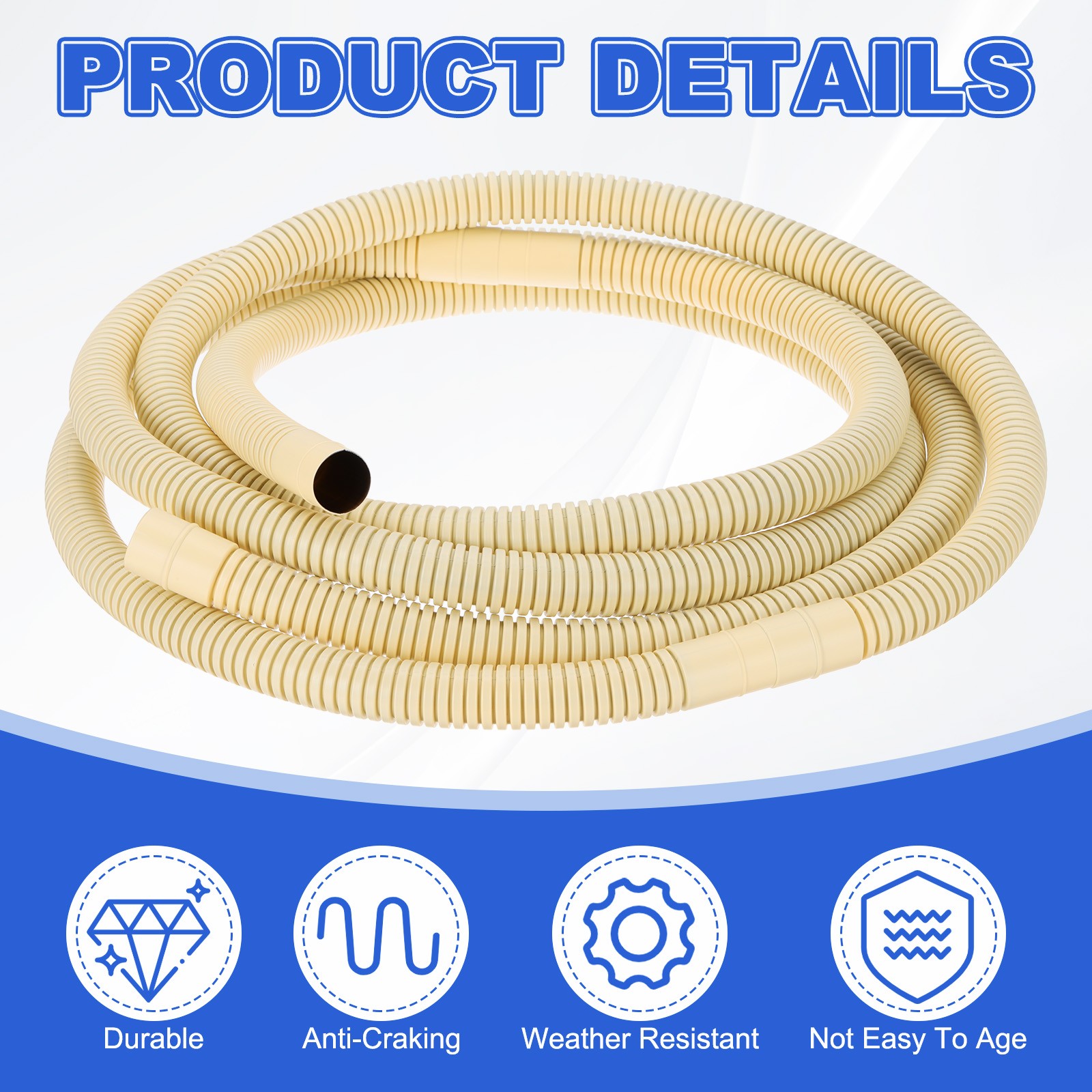 6.5Ft Air Conditioner Drain Hose Universal AC Drain Hose with Y-Shaped Connector