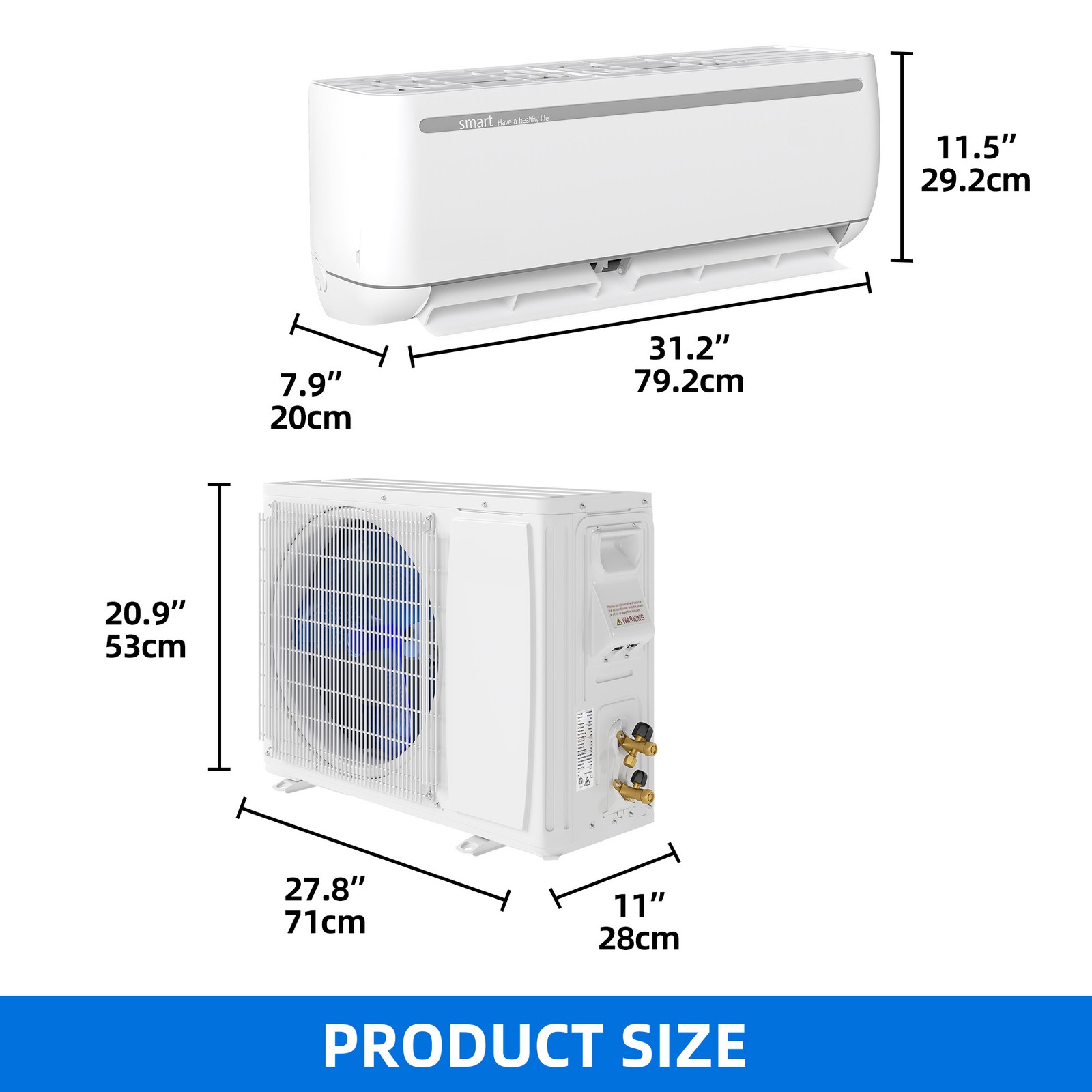 9000 BTU Mini Split AC Perfect for 450 Sq. Ft.Heat 19 SEER2 110V Air Conditioner