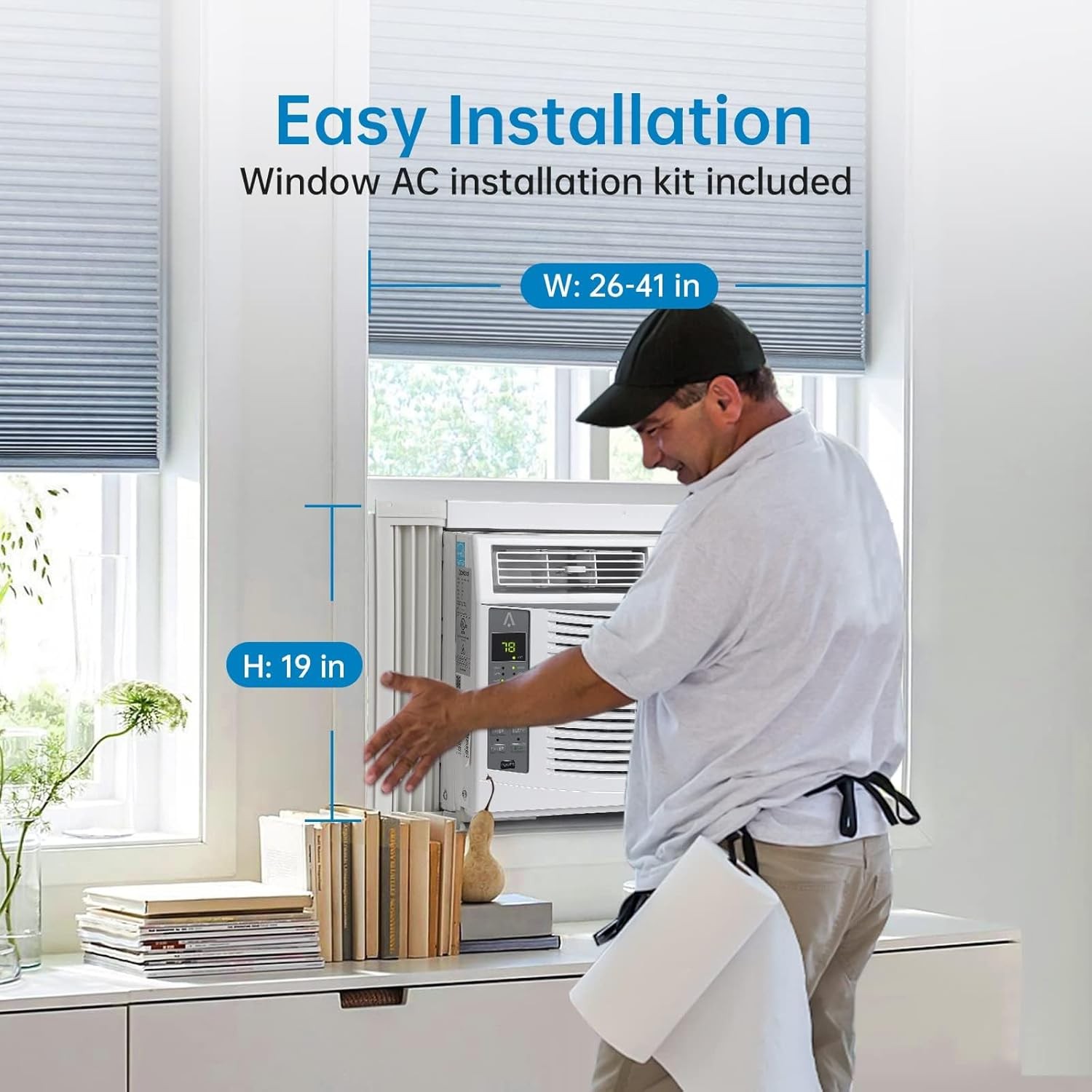 6000-12000 BTU Window Air Conditioner AC Unit w/without WiFi App Remote Control