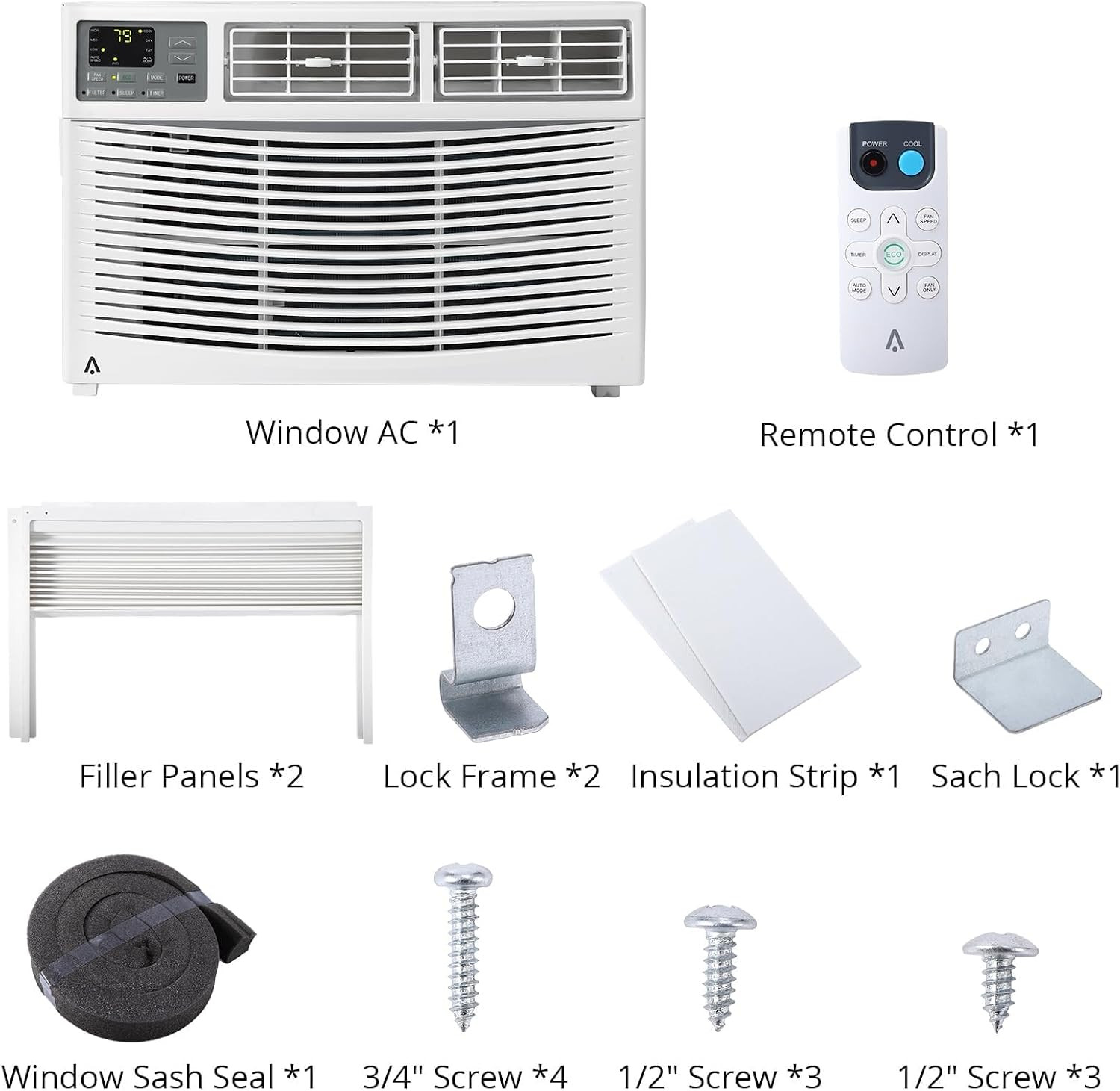 8000 BTU Window Air Conditioner – Energy Efficient, Quiet Operation, Remote Cont