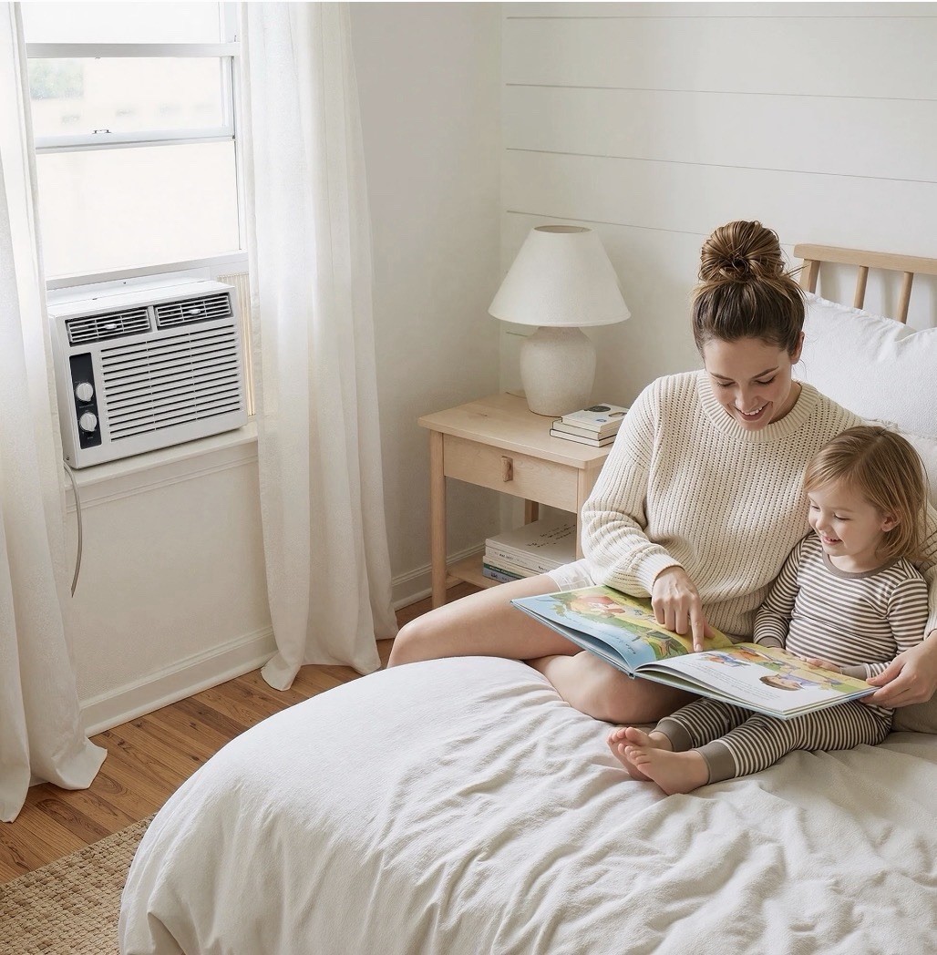 SIMZLIFE 5,000 BTU Window Air Conditioner, Cools Up To 150 Sq Ft