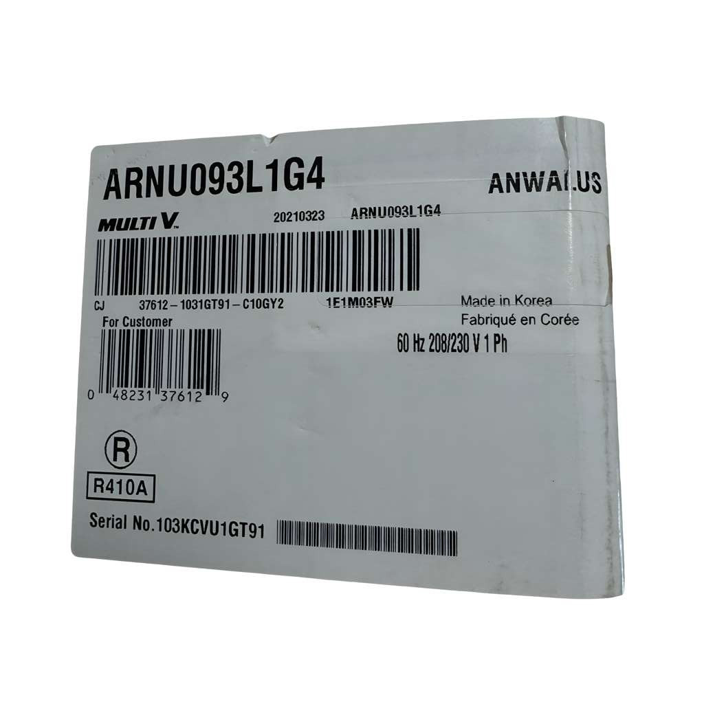 LG ARNU093L1G4 Ceiling Concealed Low Static Indoor Unit 9,000 BTU VRF HVAC