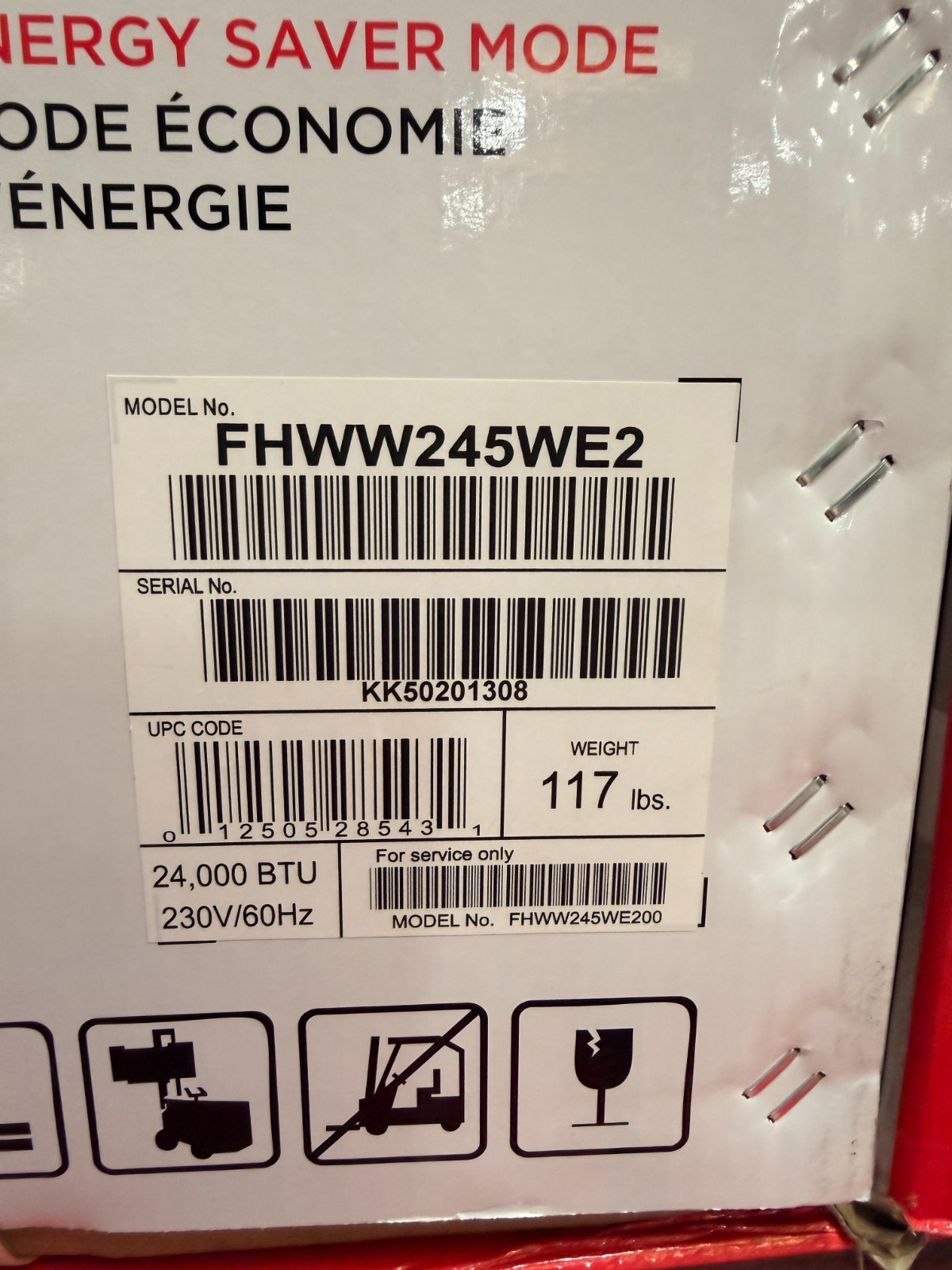 Frigidaire 24000 BTU 230V Inverter Window Air Conditioner Wi-Fi Cools 1400 Sq Ft