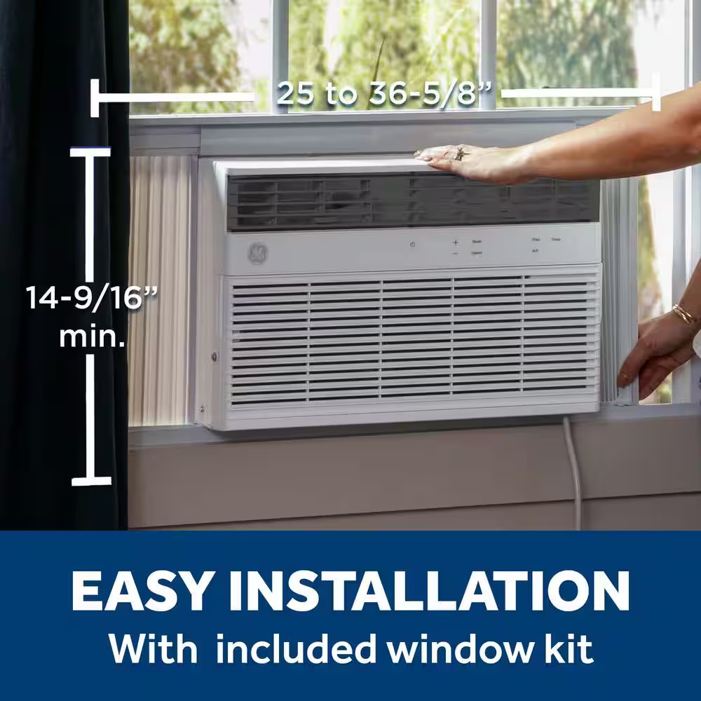 10,000 BTU Smart Window Air Conditioner for 450 Sq. Ft. in White with Wi-Fi and