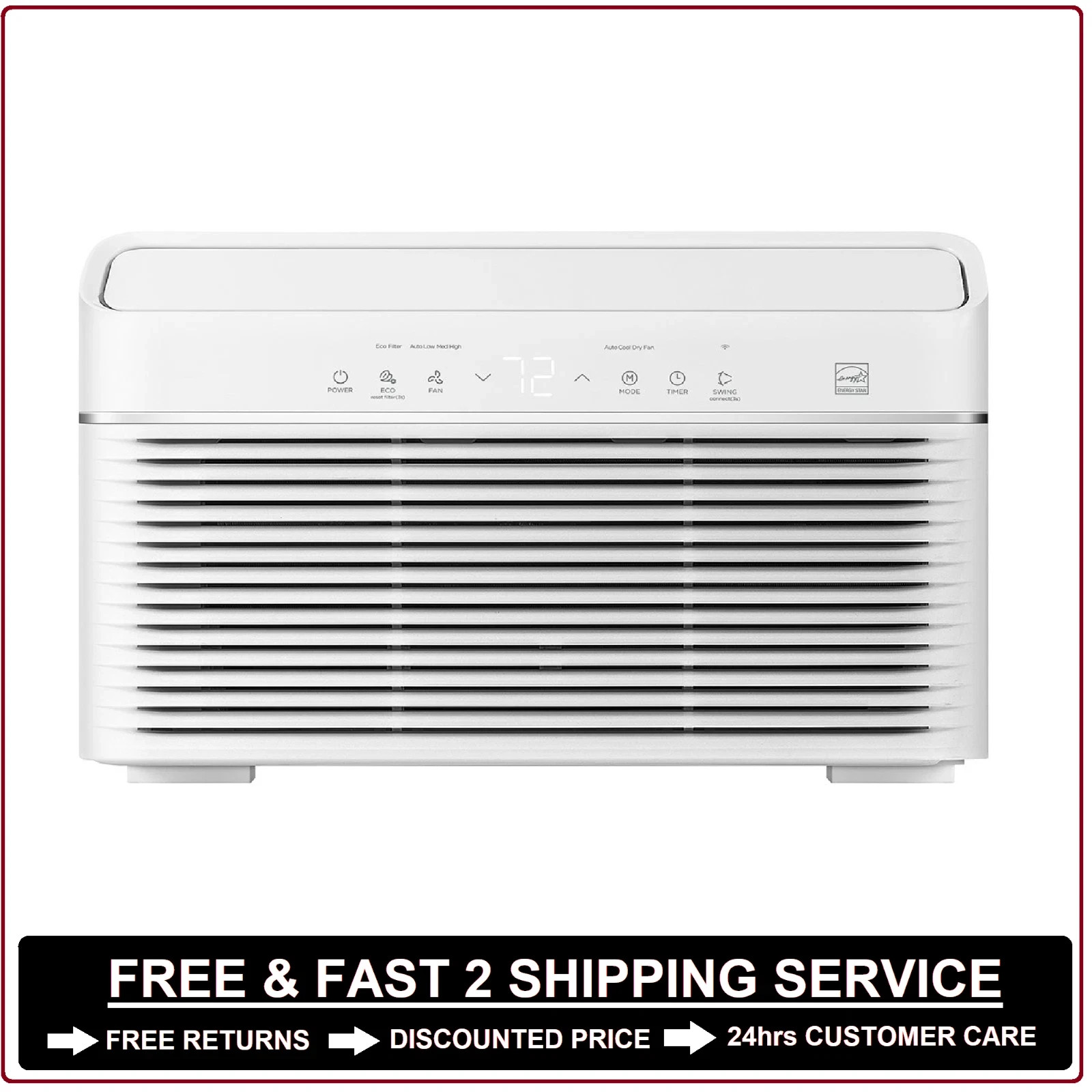 550 SqFt MIDEA (12,000 BTU U+, 115V) WiFi Smart Inverter Window AC MAW12U1QWT