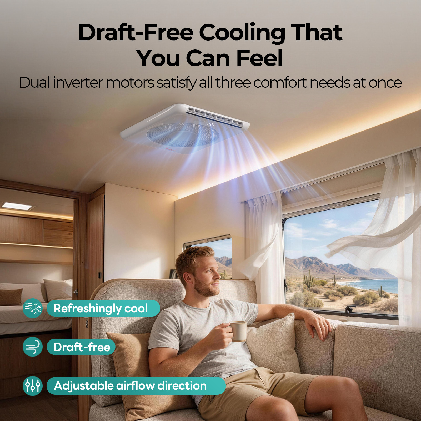 18,000 BTU RV Air Conditioner Duct & Non‑Duct Rooftop AC w/ WiFi &Remote & Alexa