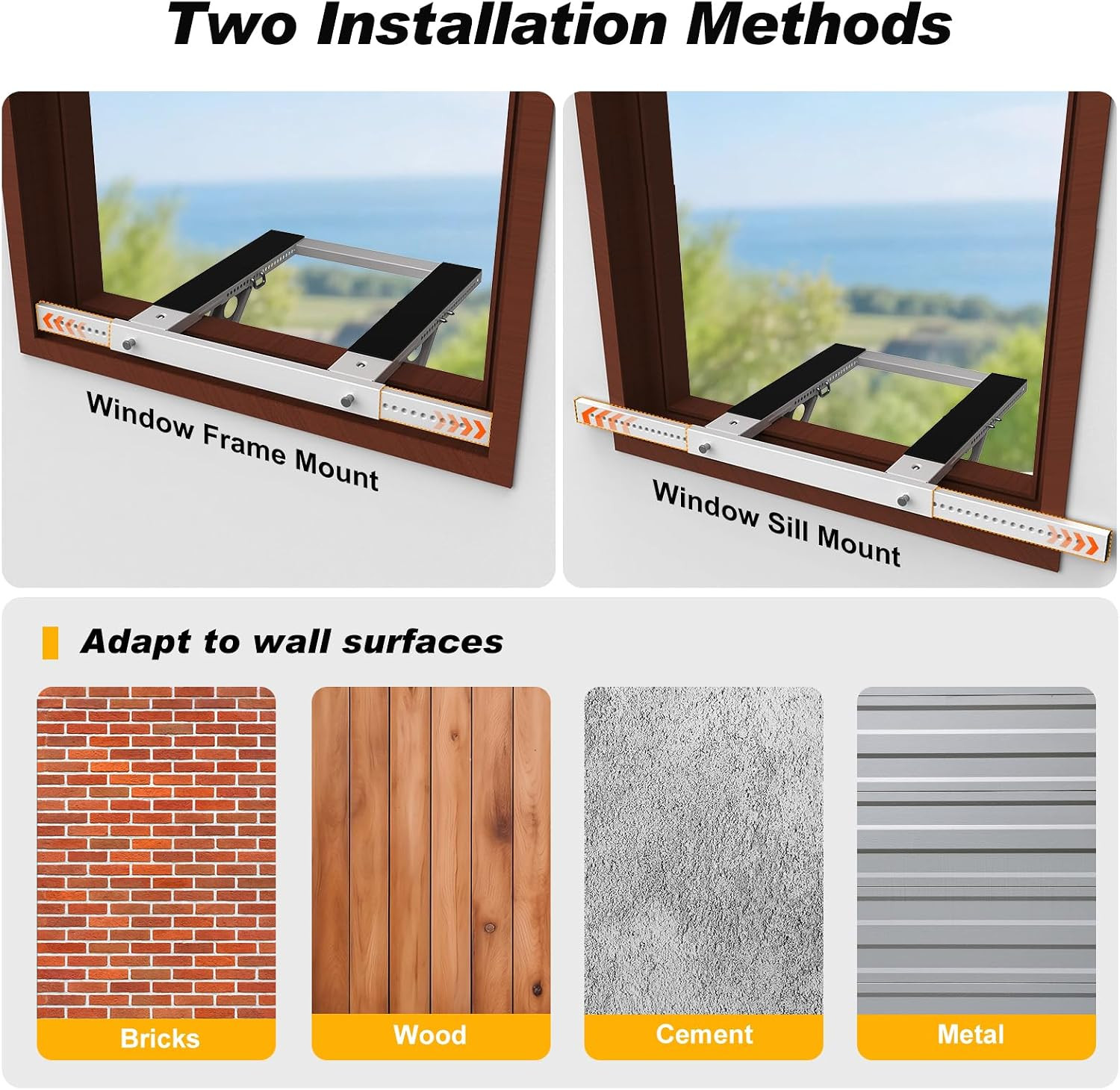 Upgraded Window AC Bracket No Drill, Adjustable 23″-39″ Window Air Conditioner S