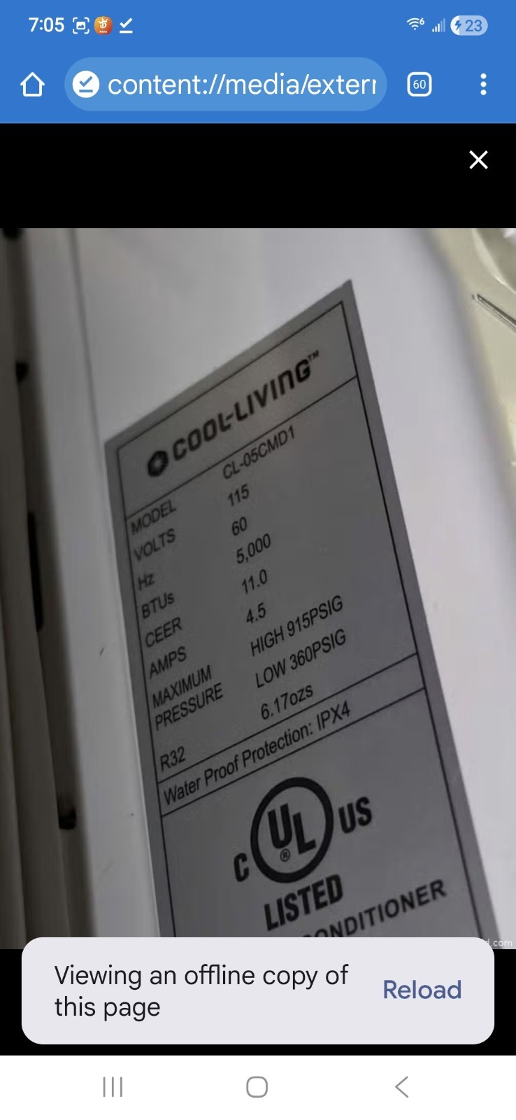 Cool-Living 5000 BTU Air Conditioner – CLW-15C1A-G09AC