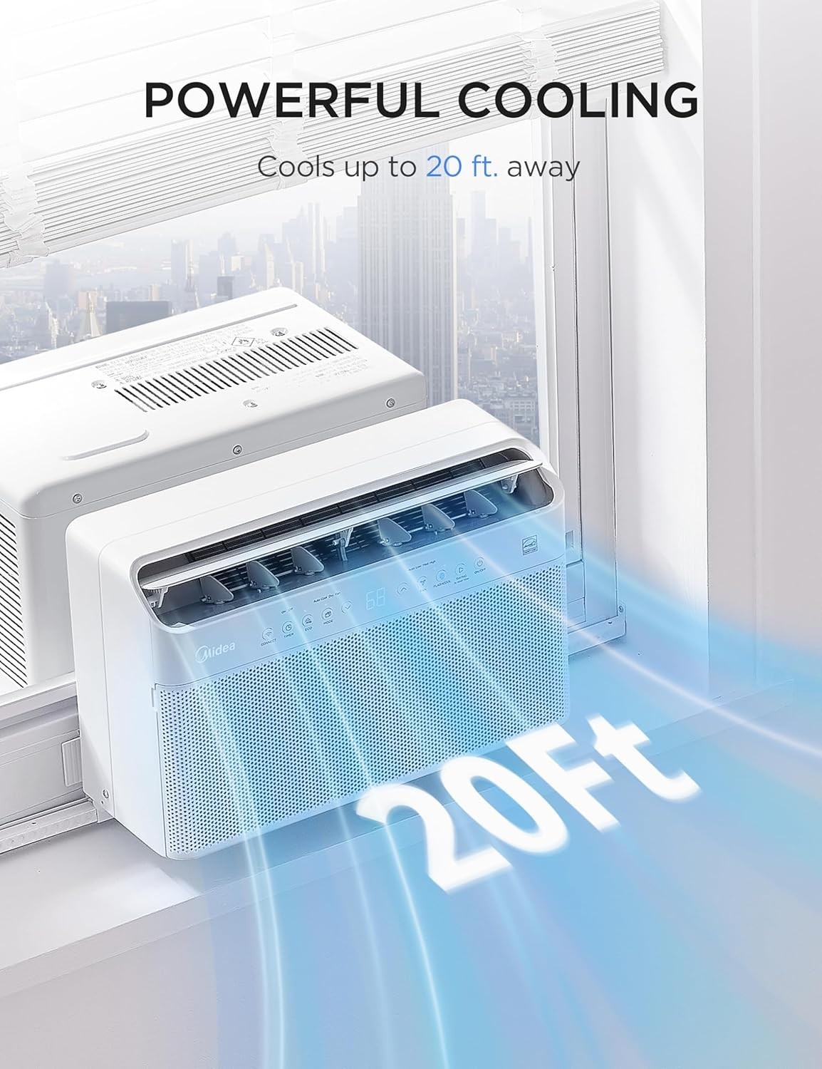 12,000 BTU U-Shaped Smart Inverter Window AC – Quiet, Energy Saving, Wi-Fi Co…