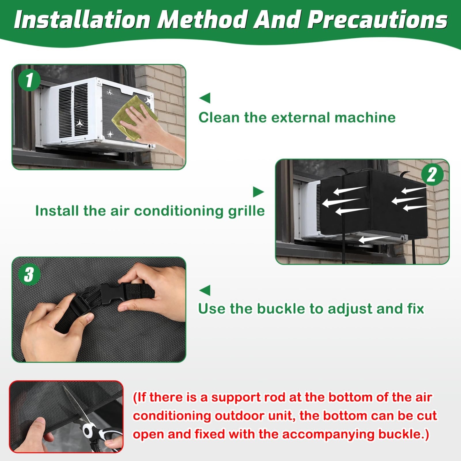 Outdoor Mesh Window Air Conditioner Cover – Waterproof, Dustproof, Insect Protec