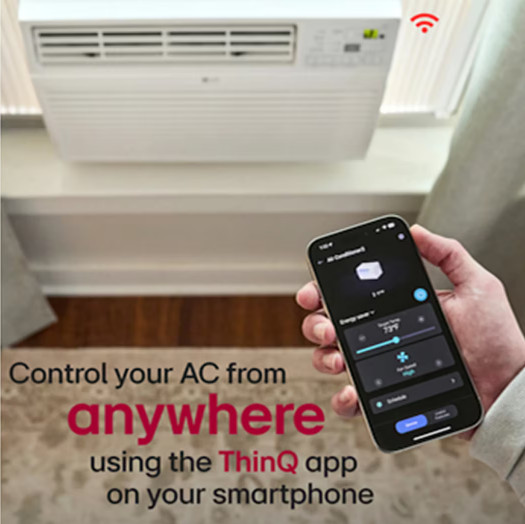 FI ENABLED WINDOW AIR CONDITIONER COOLS UP TO 550 SQ. FT – LG 12,000 BTU SMART