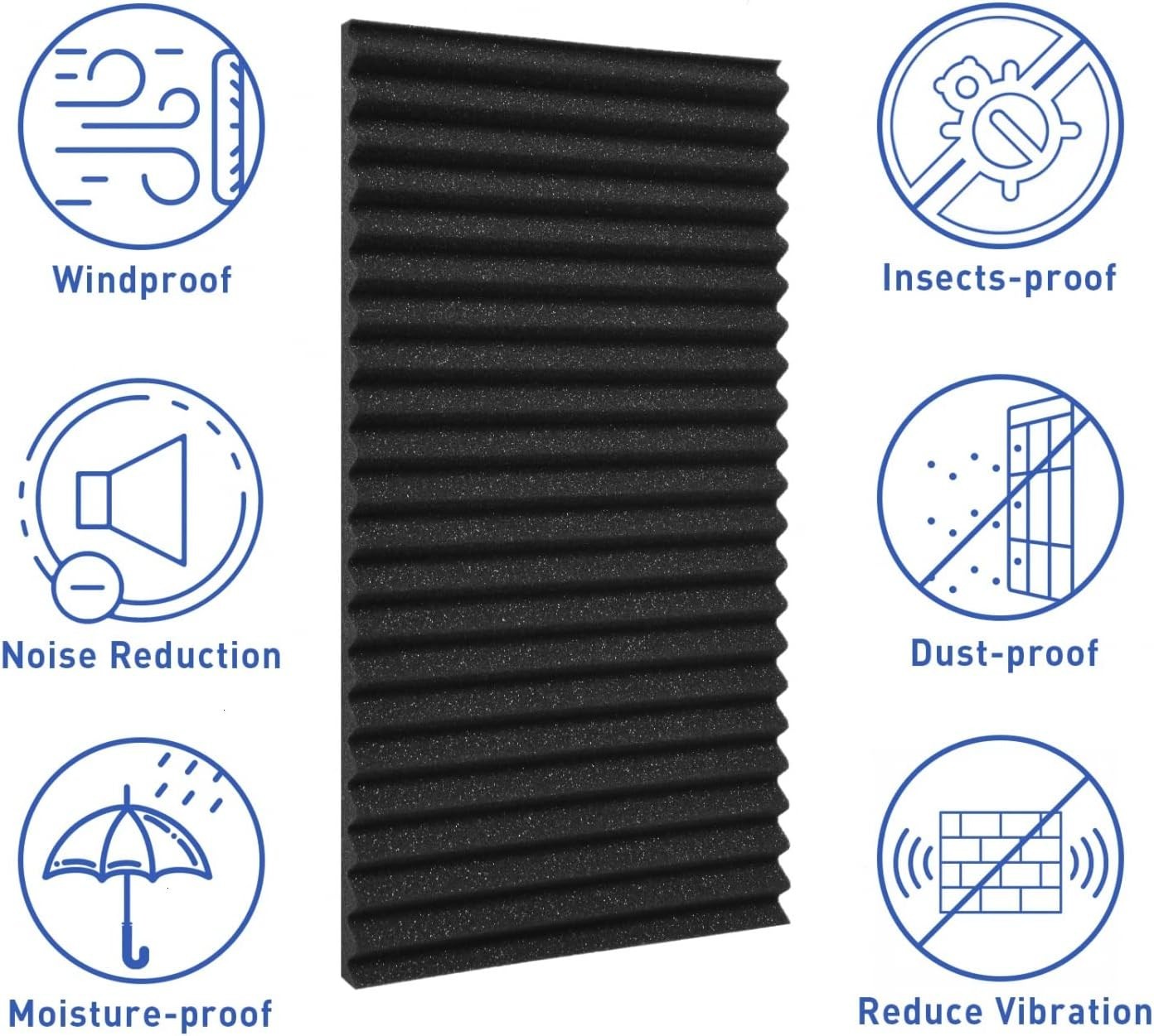 Black Foam Window AC Side Panels – Insulation & Energy-Saving Pack of 2, 17×9…
