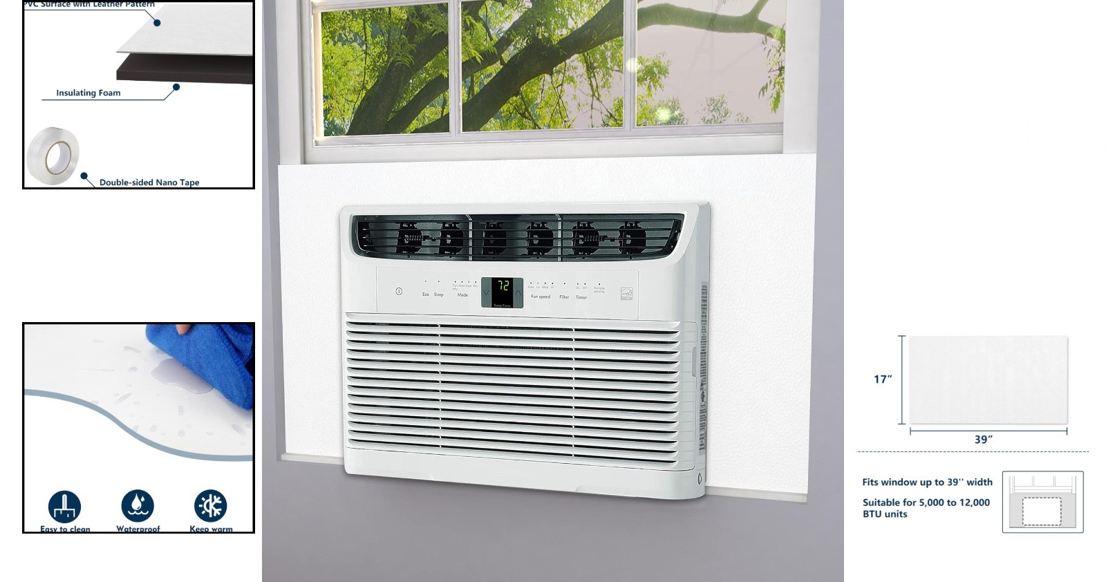 Window Air Conditioner Surround Foam Insulation Panels,Ac Side Insulating Sun Bl