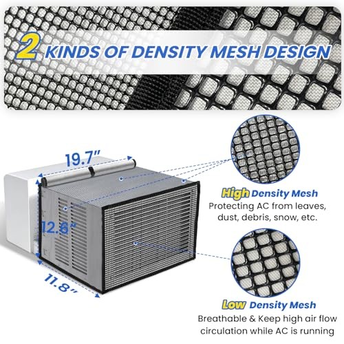 U-shaped Window Air Conditioner Cover: Black (Upgraded Black Top Cover)