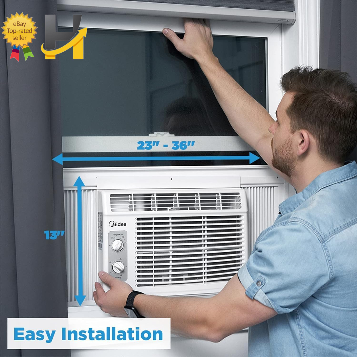 Midea 5000 BTU Easycool Small Window Air Conditioner Cool up to 150 Sq Ft NEW US