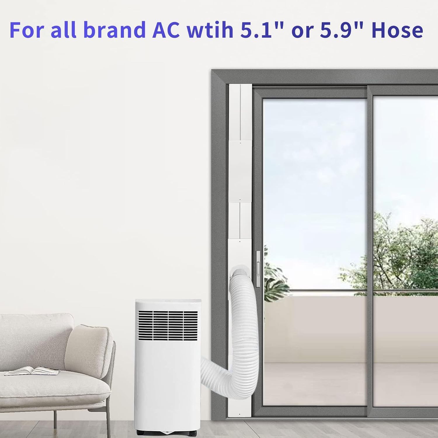 Portable Air Conditioner Kit Sliding Door Universal Adjustable AC Vent Kit