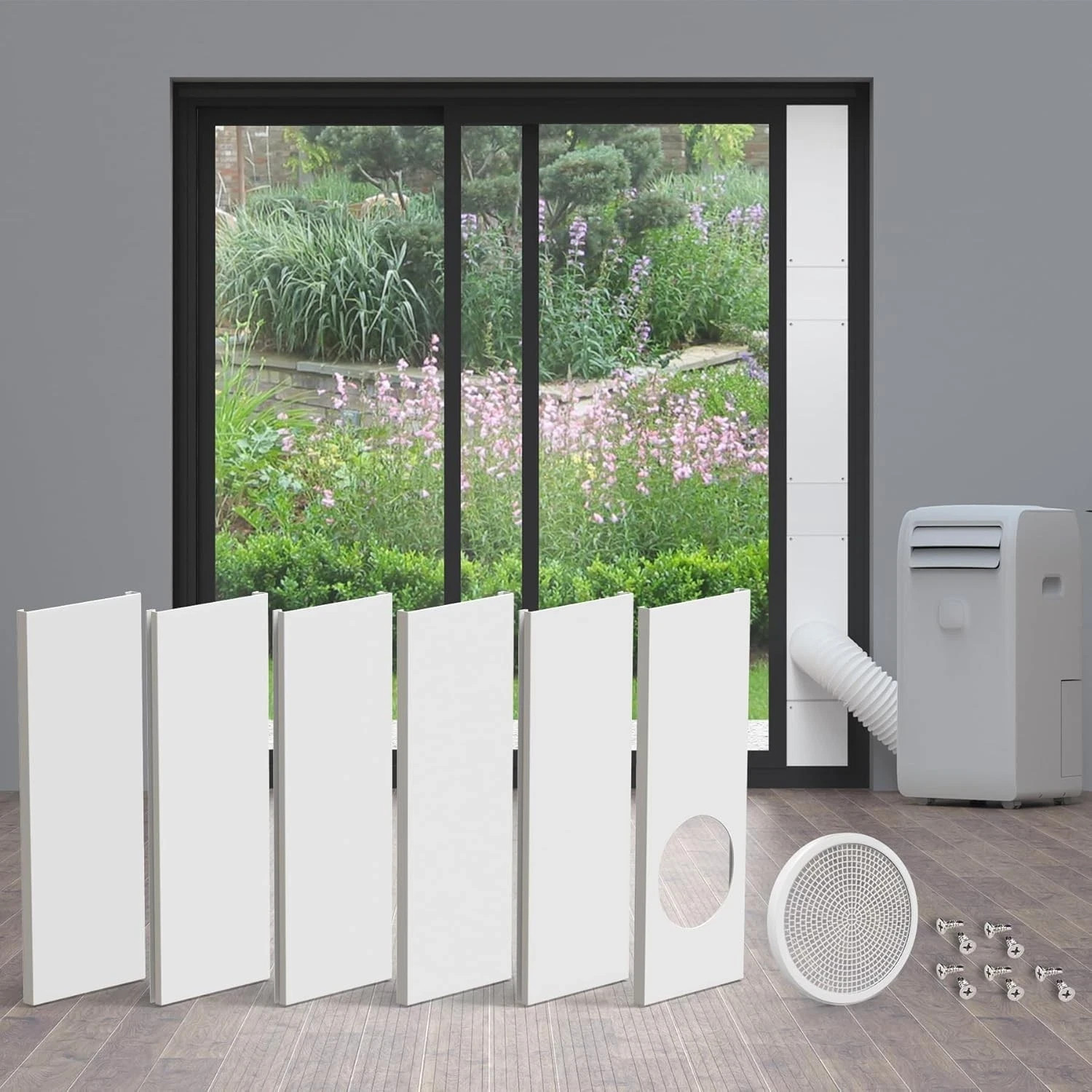 Daisypower Sliding Door Kit for Portable Air Conditioner,Adjustable Seal Panels
