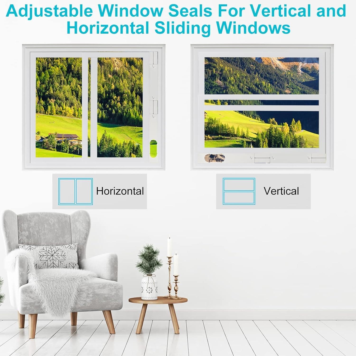 Portable AC Window Vent Kit with 5.9” Exhaust Hose & Coulper, Universal Window S